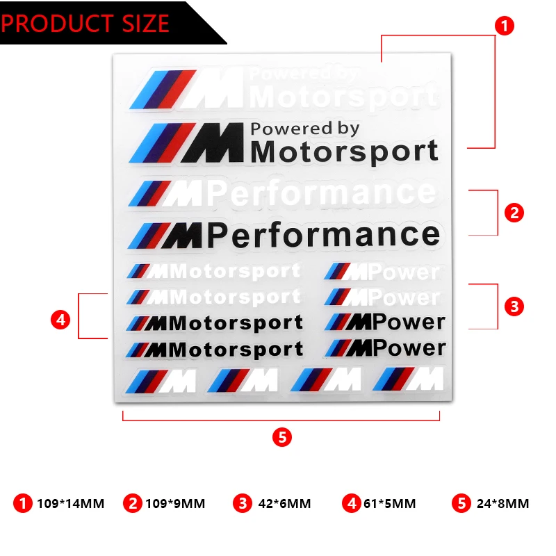 1 шт. M производительность Мощность Motorstport стикеры пульт дистанционного