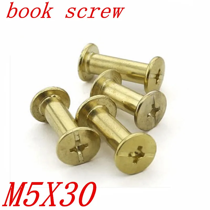 20 шт./лот M5 * 30 chicago винт с латунным покрытием учётная запись книги встык фото