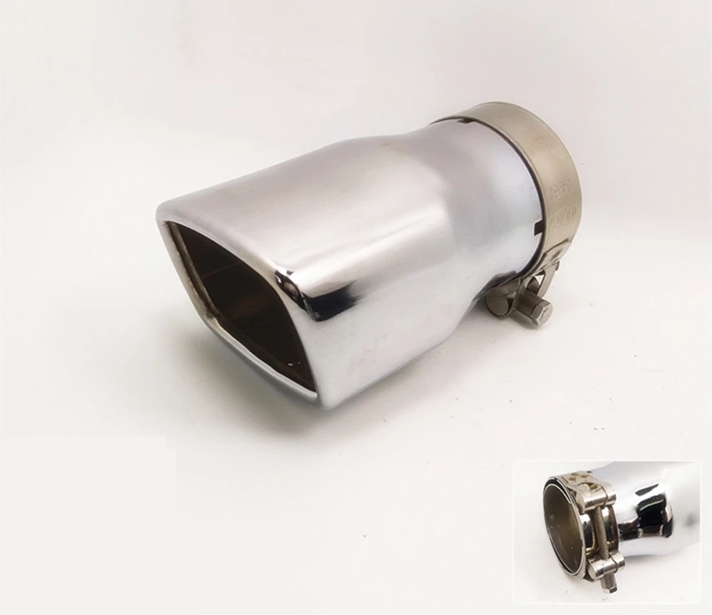 Автозапчасти 1 шт. 64 мм Задняя хромированная выхлопная труба глушитель