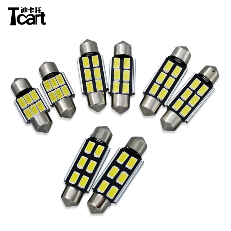 Tcart 7 шт. Светодиодная лампа для освещения салона автомобиля комплект авто светодиодный лампы белые лампы для Citroen C5 аксессуары 2008