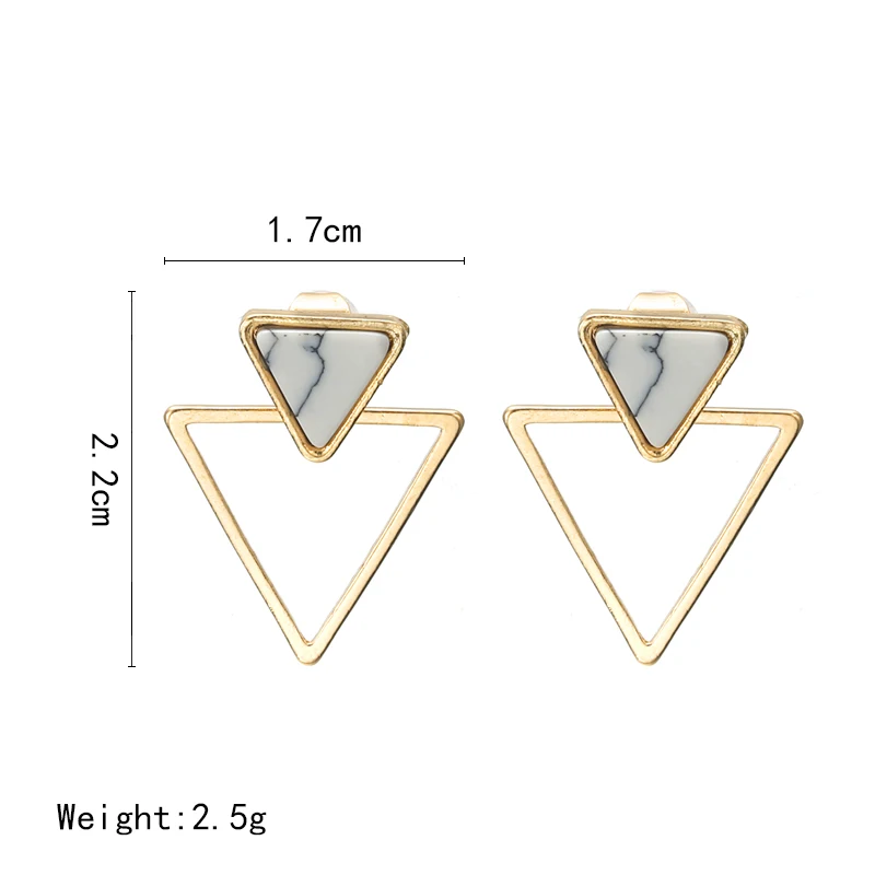 

New Triangle Stone Geometric Earrings Fashion Design Punk Earrings for Wedding Party Jewelry Gift Wholesale