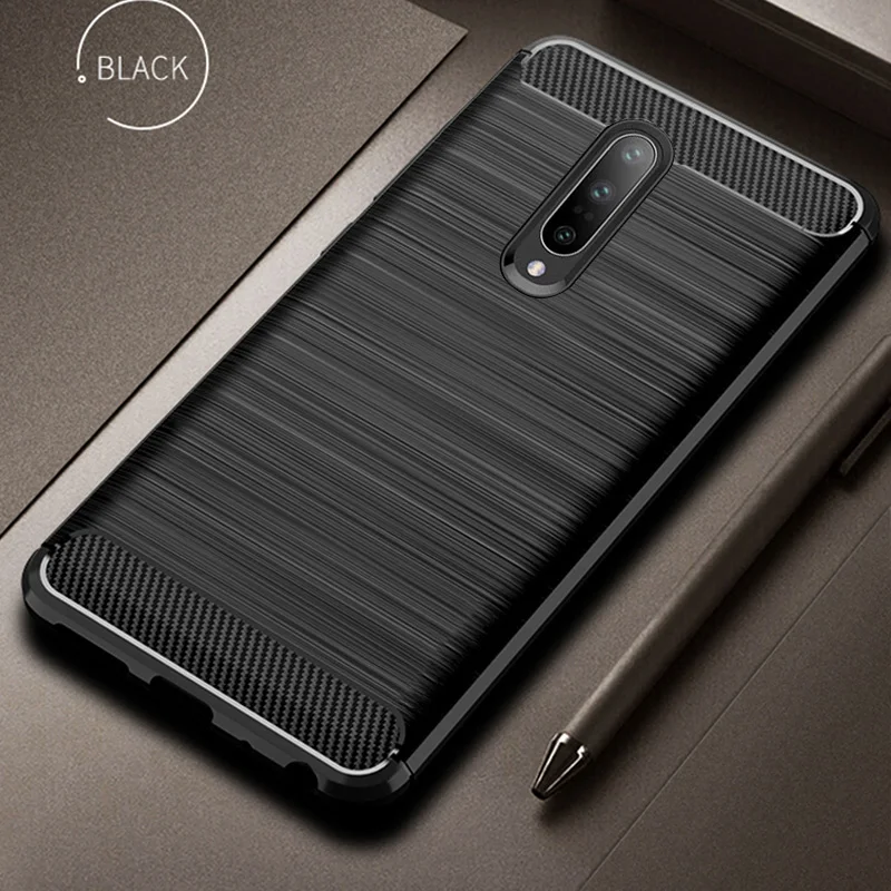 Чехол для OnePlus 7 Pro силиконовая задняя крышка бампер из углеродного волокна мягкий
