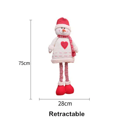 Retractable Snowman Большой размер выдвижные красные рождественские куклы год стоящий Санта-Клаус Снеговик Лось рождественские украшения игрушка Рождественская елка украшения - Цвет: Retractable Snowman