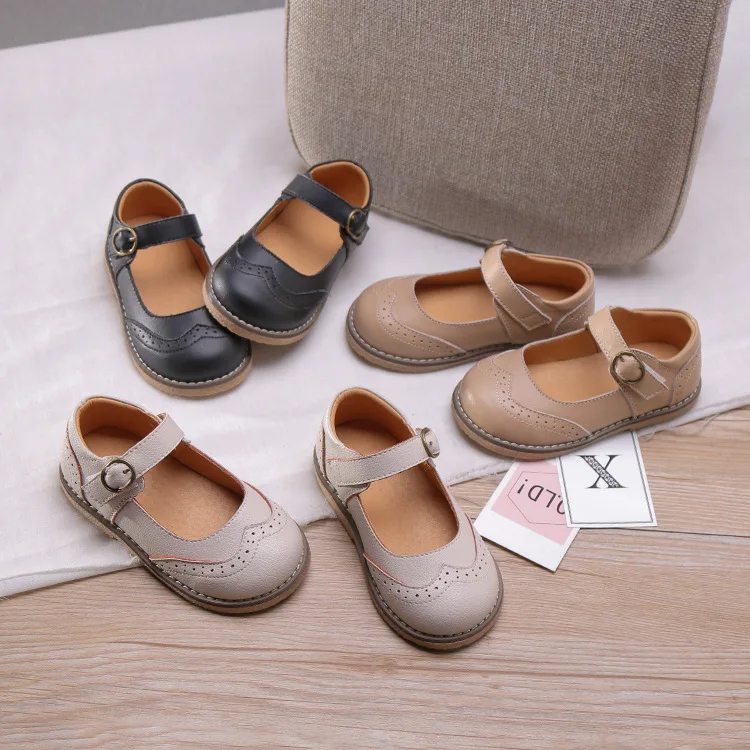 Kids Shoes Autumn Children Fashion Party Breathable Shoes Baby Soft Brand Sweet Mary Jane Girls Black Princess Flat GM23980
