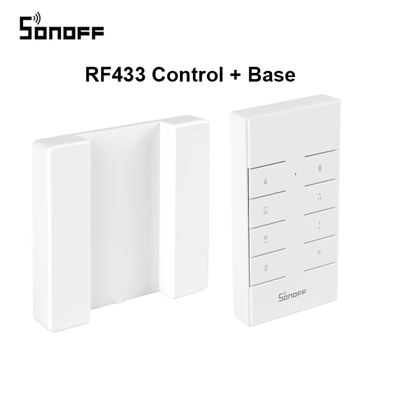 RF433 and Base Sonoff T1 EU T2 T3 умный Wifi настенный светильник сенсорный/WiFi/RF/APP пульт дистанционного управления умный дом настенный сенсорный переключатель с Alexa Google Home - Комплект: RF433 and Base