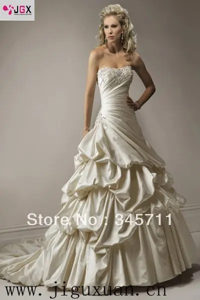 0267-1hs 2012 ivory strapless plea court train islamic wedding dress | Свадьбы и торжества