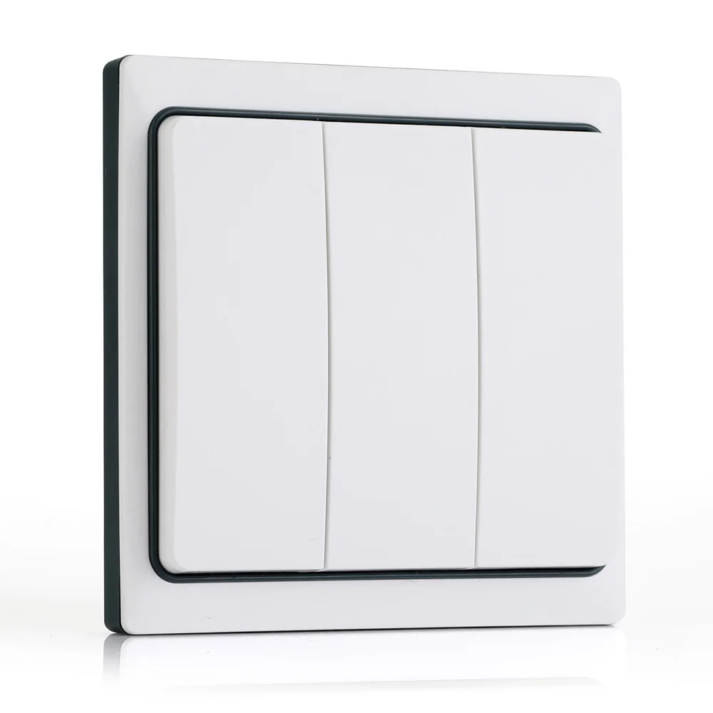 3 Gang Wall Switch QIACHIP беспроводной пульт дистанционного управления выключатель света комплект без необходимости батарея умный дом переключатель цифровой пульт дистанционного управления освещением AC 110 V-240 V - Цвет: 3 Gang Wall Switch