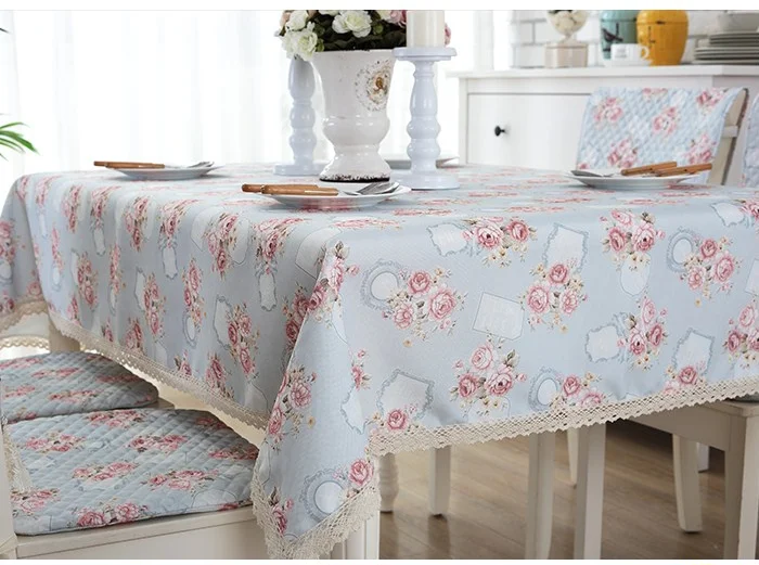 Ткань цветочный синий брезент покрытие стола Дворцовая скатерть Свадебная