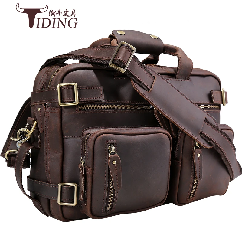 Рюкзак Crazy Horse мужской из натуральной кожи многофункциональный|backpack travel bag|backpack