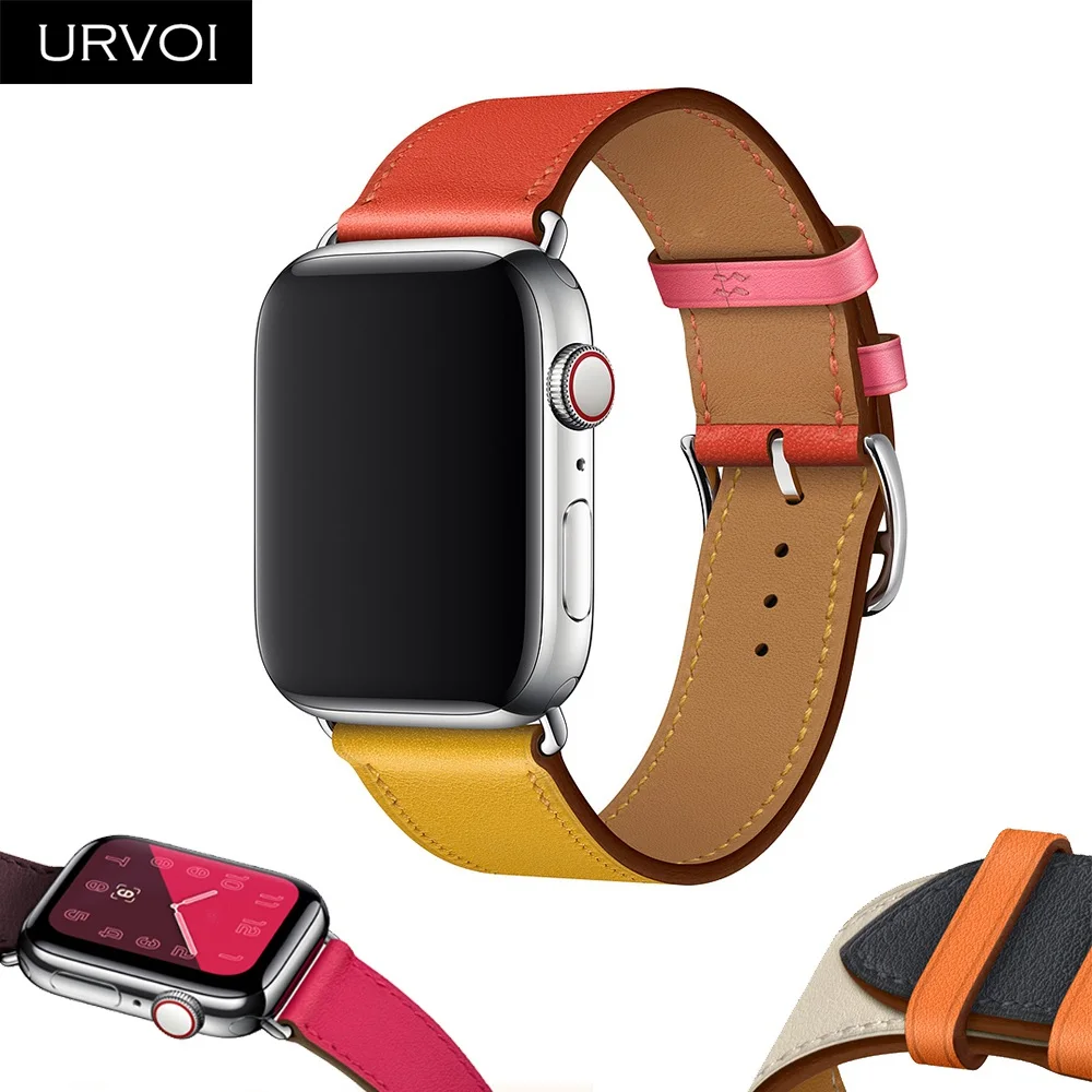URVOI один ремешок для apple watch серии 5/4 3/2/1 Swift кожаный iwatch наручные классический