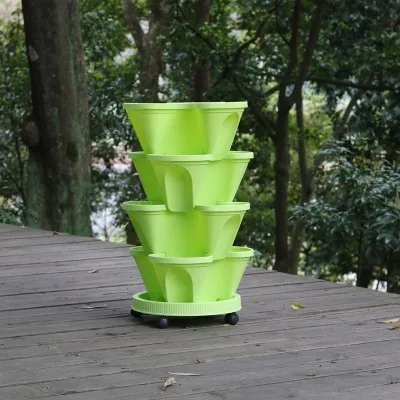 Green(Moving) 4-секционный измельчитель для специй с стерео клубника посадка цветочный горшок для овощной рассады фрукты ящик для комнатных растений балкон горшки для суккулентов дома и сада горшки для рассады - Цвет: Green(Moving)