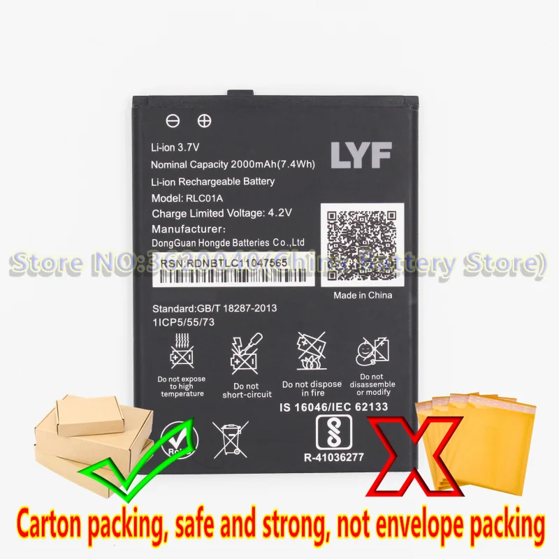 GND 3 7 V 2000 ма-ч/7.4Wh RLC01A Замена Батарея для LYF Flame 1 пламени 8 смартфон литий-ионный
