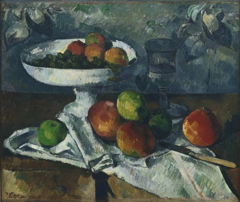 Paul Cezanne Картина на холсте с изображением фруктов и кувшина для гостиной высокое