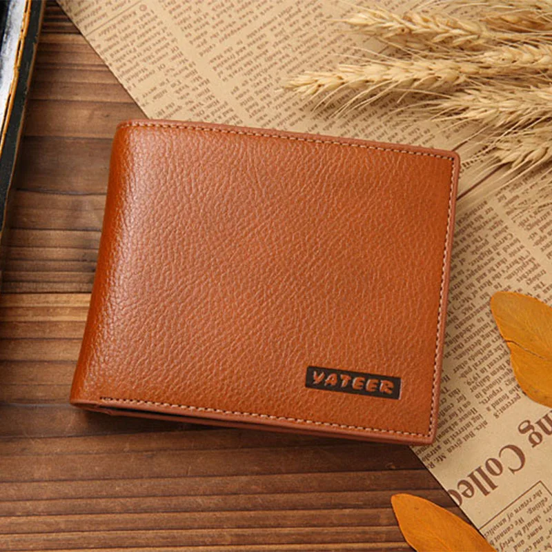 Повседневный кошелек из натуральной кожи для мужчин бумажники двойного сложения
