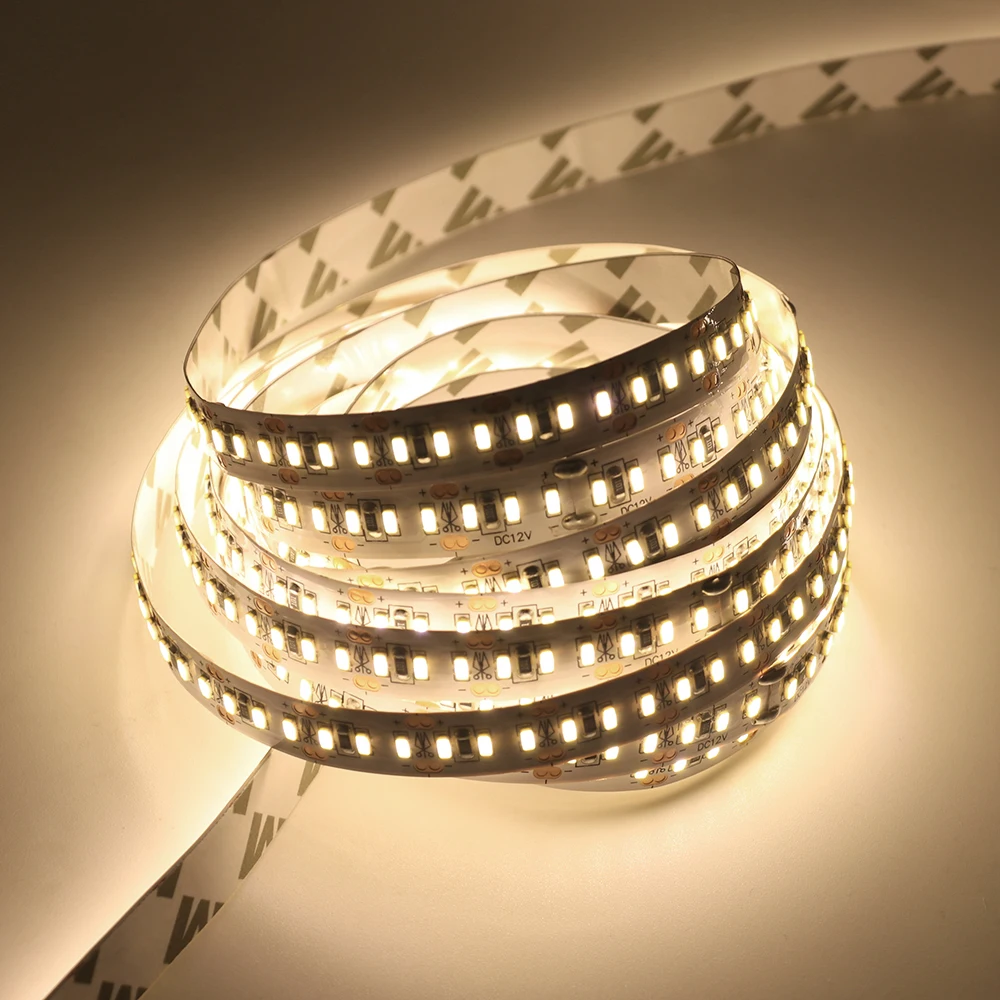 Супер яркая светодиодная лента 3014 SMD 5 м 1020 светодиодов гибкий 204 светодиодный ленточный светильник с диммером и адаптером питания 12В 5А ярче 2835
