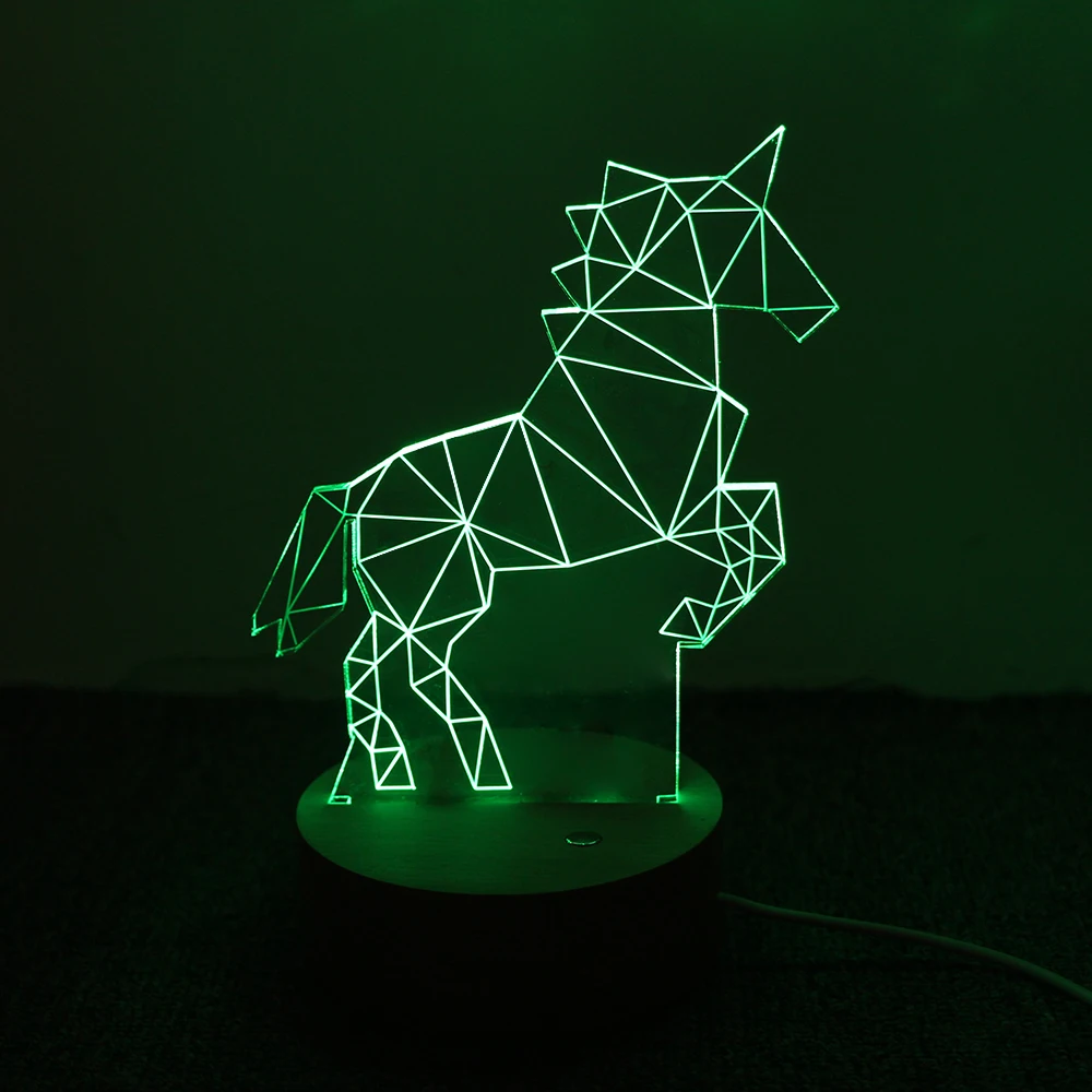 Светильник единорог ночной ing Новое поступление 2019 3D LED креативные подарки Ночной