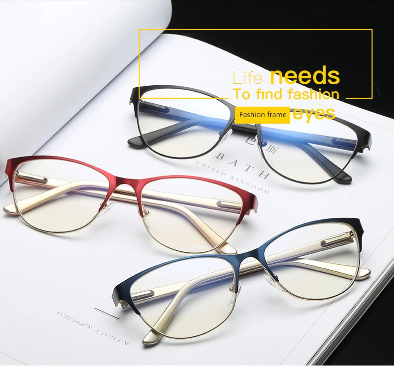 BOYSEEN Flat light cat eye glasses computer eye protection flat mirror men and women frame glasses reading glasses 801
