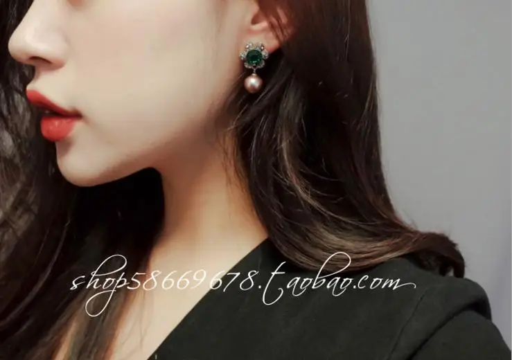 New Fashion Luxurious Superior quality Retro Temperament Rhinestone Crystal Pearls Earrings Flowers Pendientes For Women jewelry | Украшения