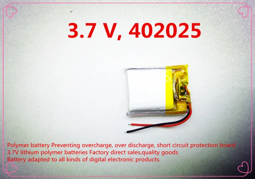 

(5 шт./лот) батарея Заводская розетка 3,7 V 402025 150mah литий-ионный полимерный аккумулятор качественные товары