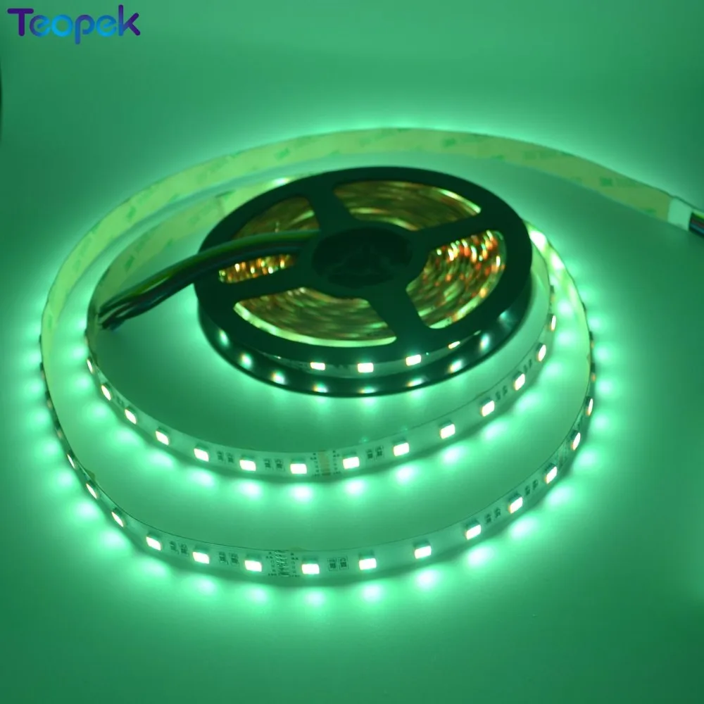 Высокое качество RGB+ CCT Светодиодные ленты 5050 60 Светодиодный/метр 12v 24 вольт постоянного тока 5 в 1 чипы CW+ RGB+ WW гибкие светодиодные ленты