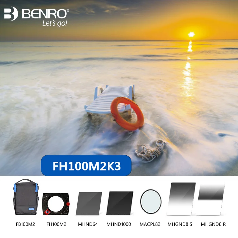 FH100M2K3 Benro FH100M2K3 100 мм Комплект фильтров системы ND/GND/CPL фильтр удерживает поддержку для более чем 16 мм широкий ангел объектив DHL - Цвет: FH100M2K3
