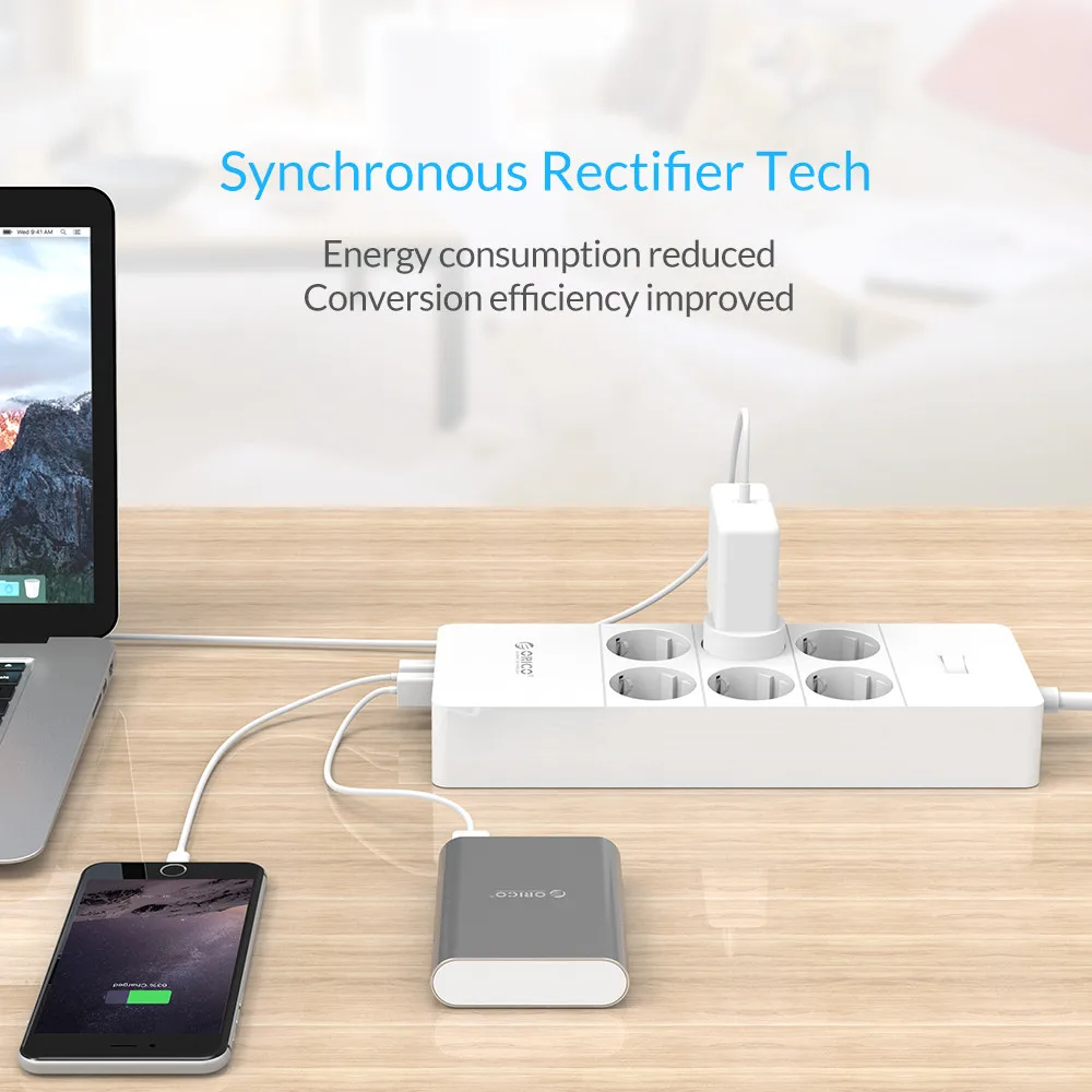 ORICO Защита от перенапряжения USB зарядное устройство бытовая техника 4 6 8 AC EU шнур