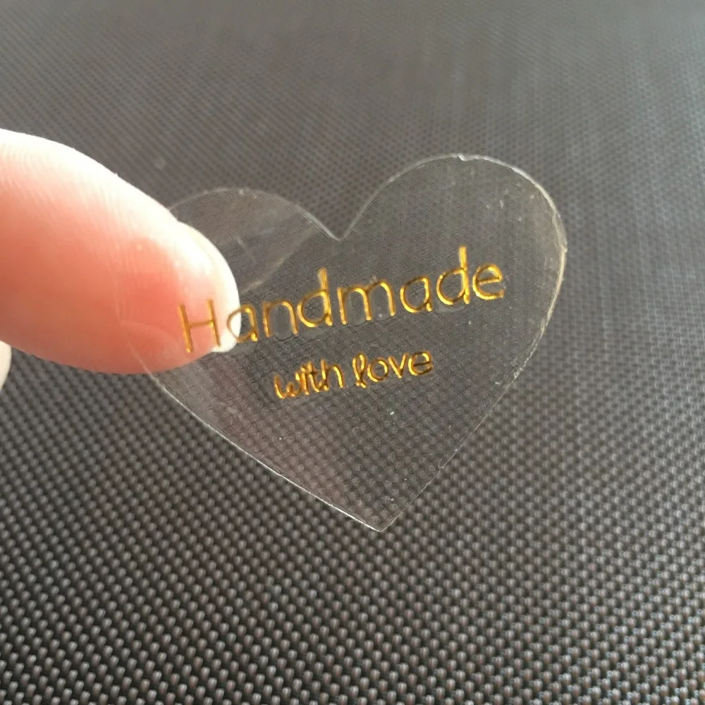 

500pcs heart shape Stickers Label Transparent PVC Labels Customize Adhesive Stickers For Gift/wallpaper/box