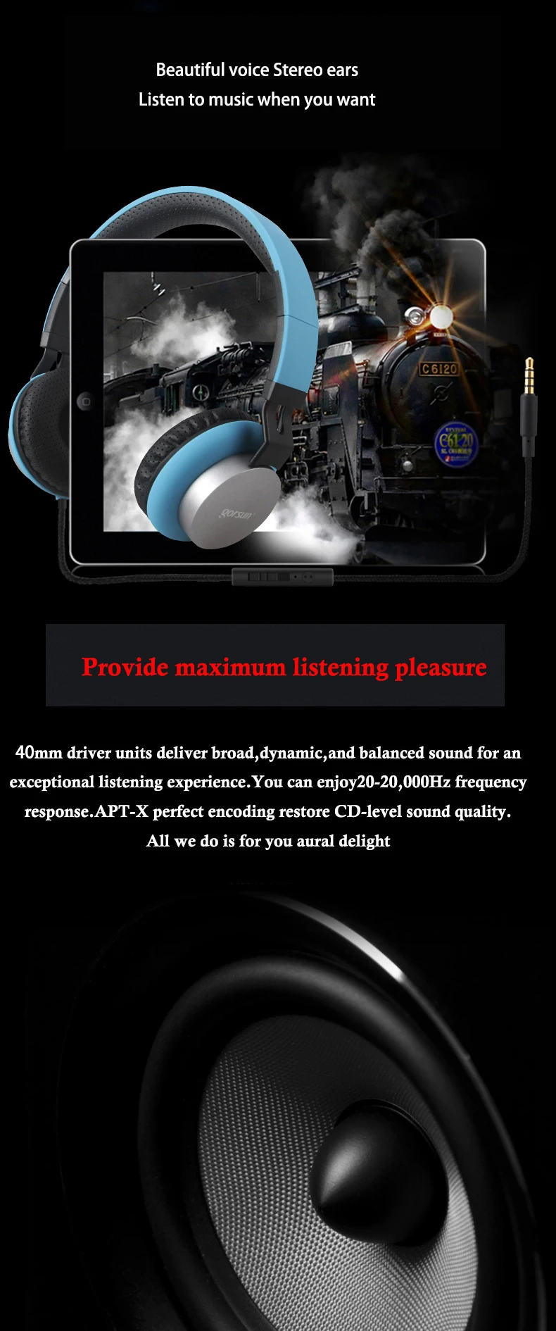Gorsun GS789 проводные наушники с микрофоном гарнитуры бас HiFi Звук Музыка для регулировки громкости