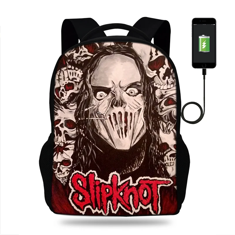Мультфильм Slipknot печати школьная книга Сумка ортопедические Рюкзаки Дети