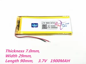 702990 3,7 V 1900MAH 703090 литий-полимерный перезаряжаемый аккумулятор для GPS DVD E-Book Tablet PC банк питания для мобильного телефона