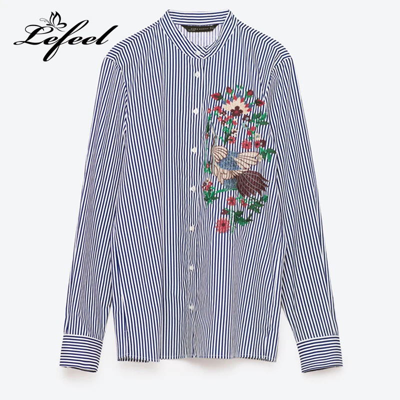 Lefeel 2018 Women Blouse Striped Shirt Autumn Sping Clothing Long Sleeve Tops Office Lady Blouses Casual Elegant Top Blusas |