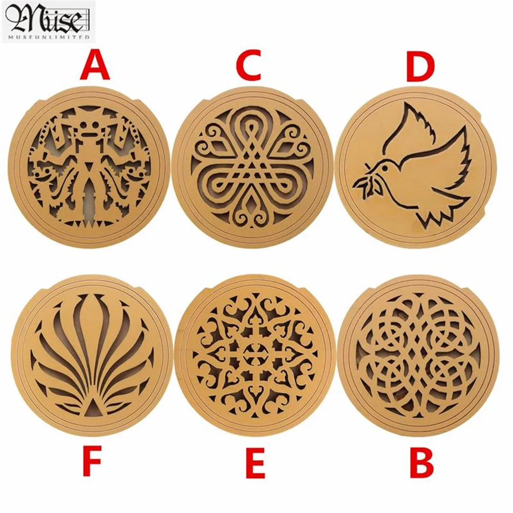 

6 Types Wooden Soundhole Cover Screeching Halt for Electric Acoustic Bass Guitar