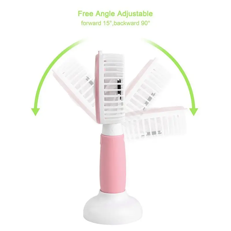 Portable Windmill USB Rechargeable Mini Fan 3-Speed Handheld Desktop (pink) | Бытовая техника