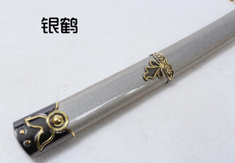 S0423 аниме онлайн игры TOUKEN RANBU tsurумираu KUNINAGA TACHI меч золотое украшение с серебряной