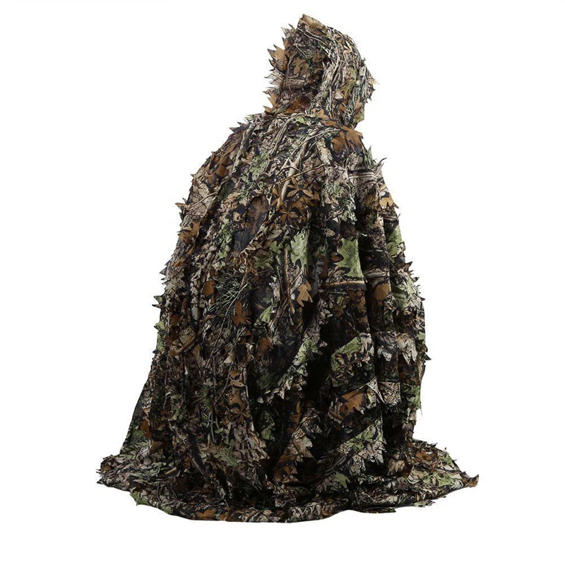 Тактический Костюм снайпера Ghillie с 3D листьями Мужская камуфляжная охотничья