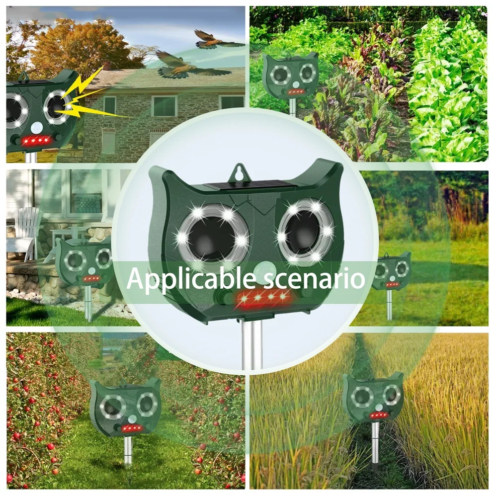 

2019 New Solar Ultrasonic Animal Repeller Include Lithium Battery, Waterproof Pest Repeller Snake Cat Dog Bird Dispeller