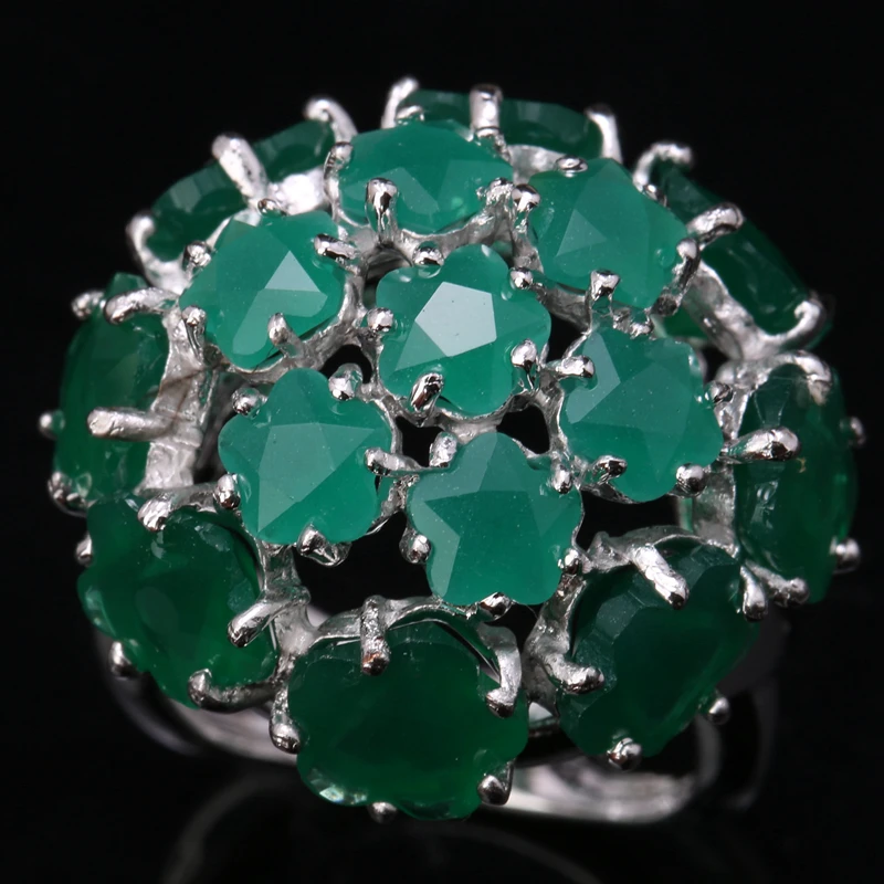 Яркие цветы гортензии камни зеленым фианитом 925 серебро Jewelrys для Для женщин