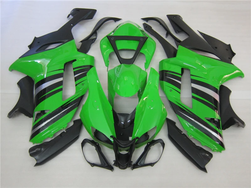 Мотоцикл Обтекатели для Kawasaki ZX6R комплекты обтекателей 2007 2008 цвета: зеленый