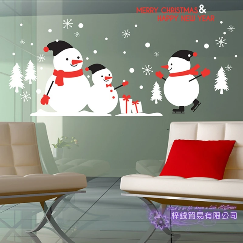 

Large Christmas Sticker X mas Decal Posters Vinyl Wall Decals Decor Mural Glass Shop Window Home Decoration