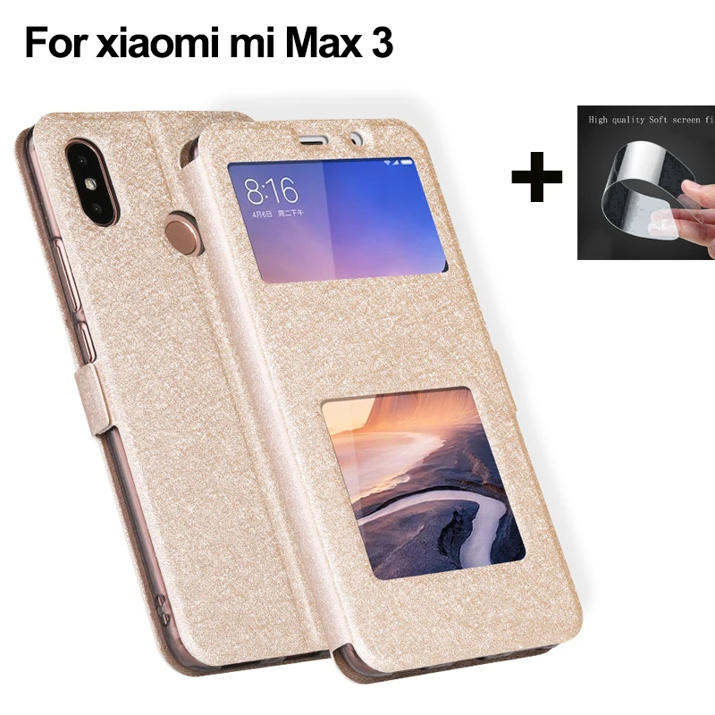 6 9 &quotчехол с открытым окном для xiaomi mi Max 3 чехол из искусственной кожи чехлы Max3