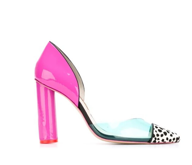 Женские туфли лодочки на квадратном каблуке разноцветные со скидкой|women pumps|heels