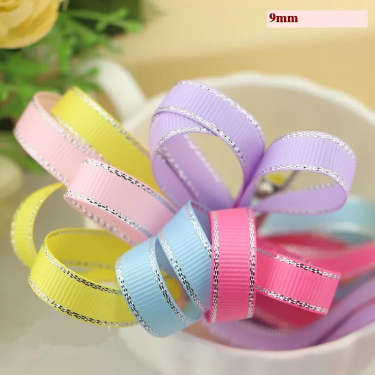 Серебристая корсажная лента для кромки 9 мм 6 12 цветов в партии Y02|ribbon diy|grosgrain