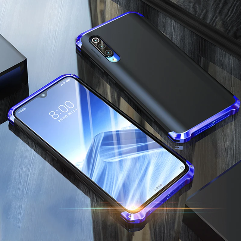Роскошный чехол для Xiaomi Mi 9/SE с полной защитой 3в1 Алюминиевый металлический и