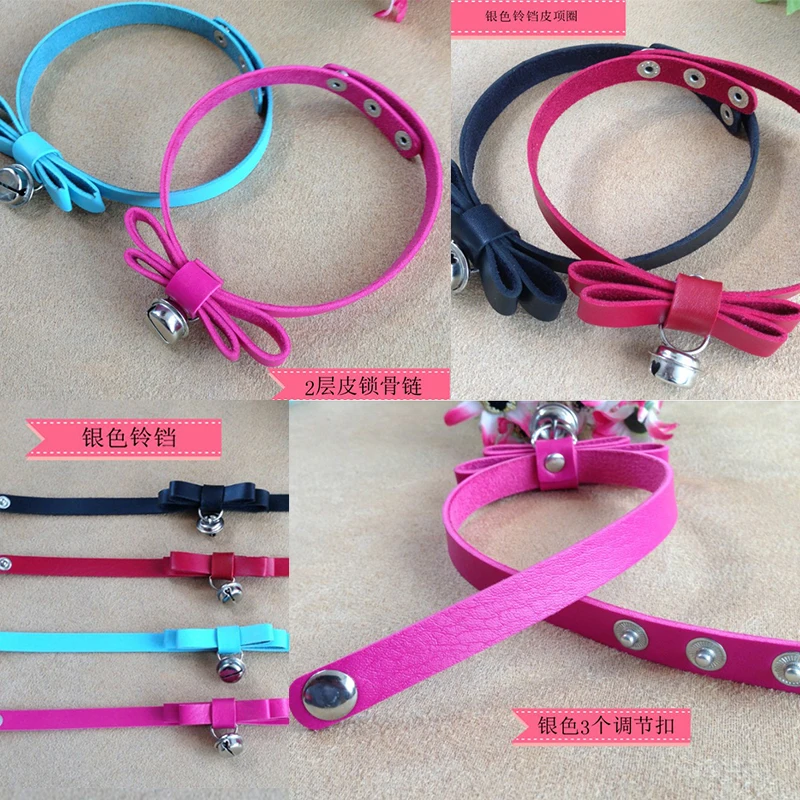 Панк кожаный бант колокольчик Подвеска колье для женщин Funky Chockers воротник collares колье ras du cou CR104