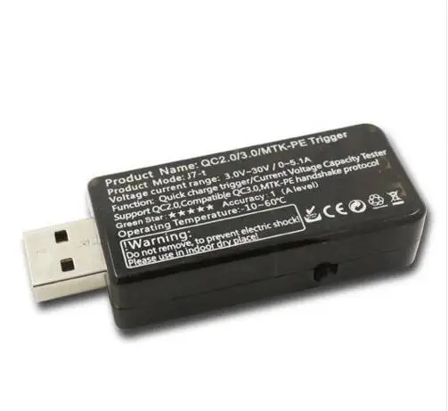 Мини цифровой измеритель QC2.0/3.0/MTK PE USB Mobile Power триггер зарядное устройство тестер