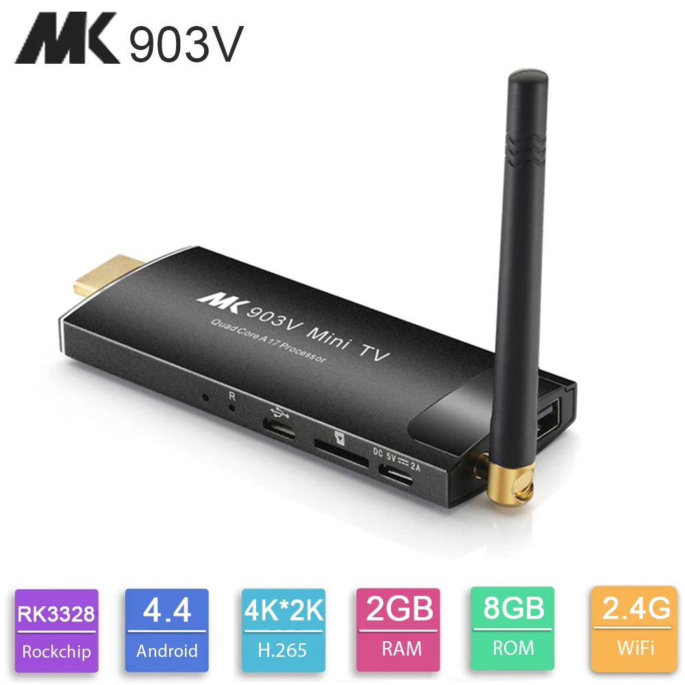 MK903V RK3288 четырехъядерный ТВ приставка Android 7 1 2 Гб ОЗУ 8 ПЗУ 4K * 2K H.265 4 ГГц/5 ГГц