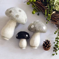 big felt mushroomshandmadegrey and blackgift for christmasbirthdaygarden decorhome table decorfigurineminiaturescute