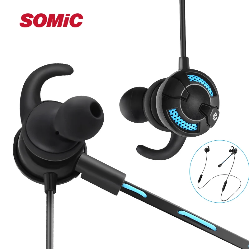 SOMIC G618 Pro Bluetooth In ear Earphone Stereo Wireless Sport Earbuds with Dual Detachable Mics Gaming Headset For Phone PS4 |