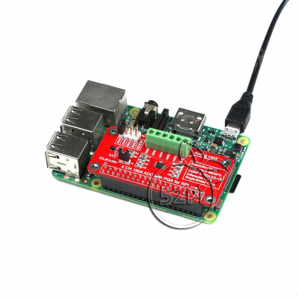 52Pi 16 бит I2C ADS1115 модуль АЦП 4 канала для Raspberry Pi 3/2 Модель B|raspberry pi 3|raspberry pipi 3 |