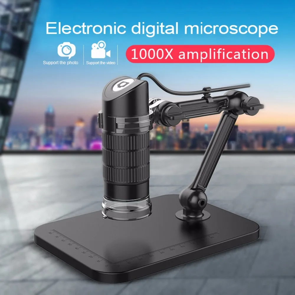 USB цифровой микроскоп 20X-1000X светодио дный 8 светодиодный ручной Эндоскоп лупа ПК